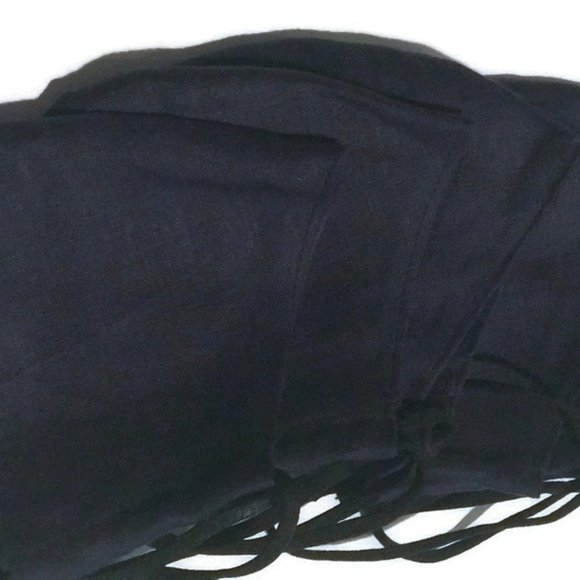 3 Pack Linen Face Masks Black, Navy and White - Picture 9 of 11
